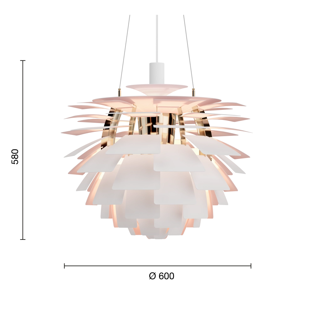 Louis Poulsen PH Artichoke Pendel - Ø600 - Pale Rose