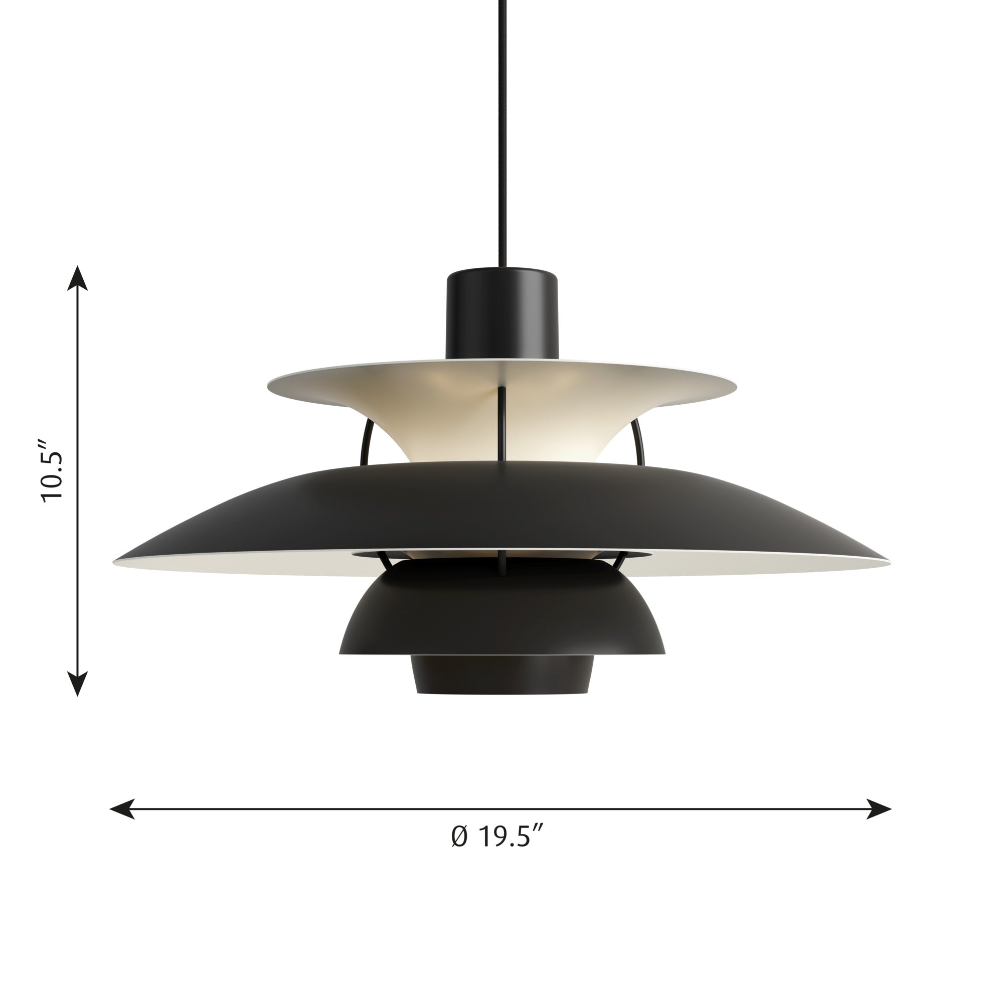 Louis Poulsen PH 5 Pendel - Monokrom Sort