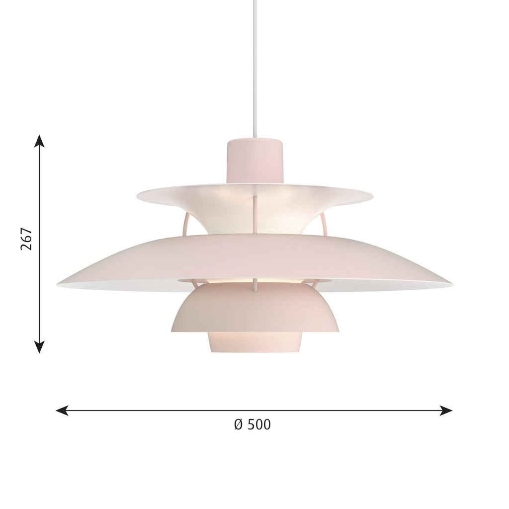 Louis Poulsen Ph 5 pendel - Monokrom - Pale Rose