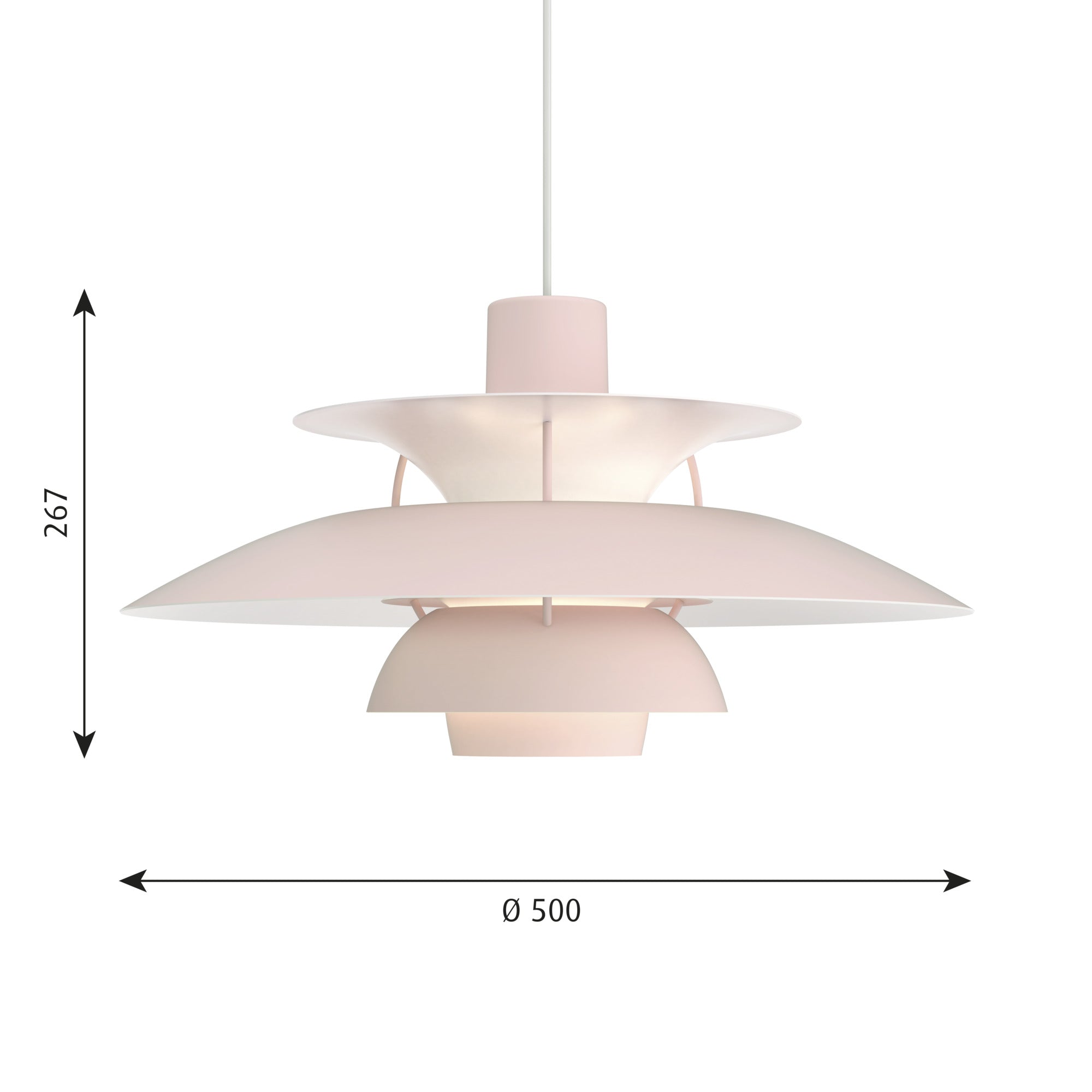 Louis Poulsen Ph 5 pendel - Monokrom - Pale Rose