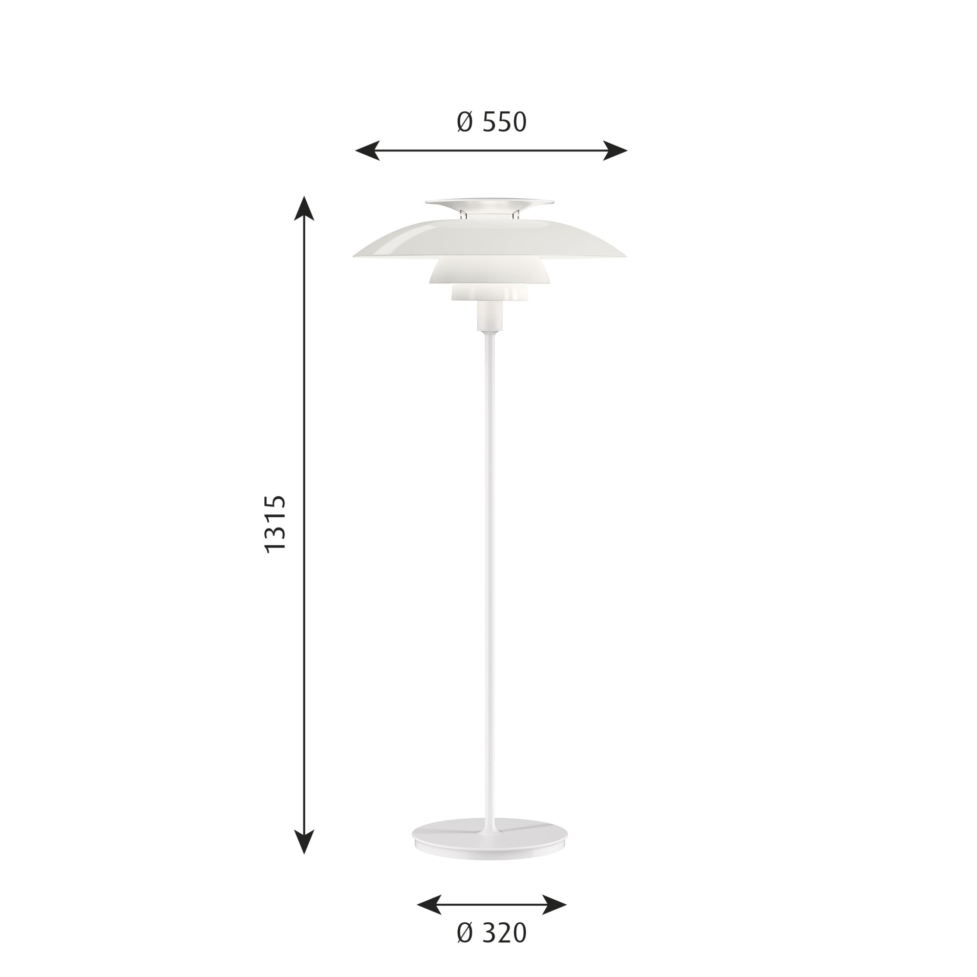 Louis Poulsen - PH 80 Gulvlampe Hvid Opal Akryl/Hvid