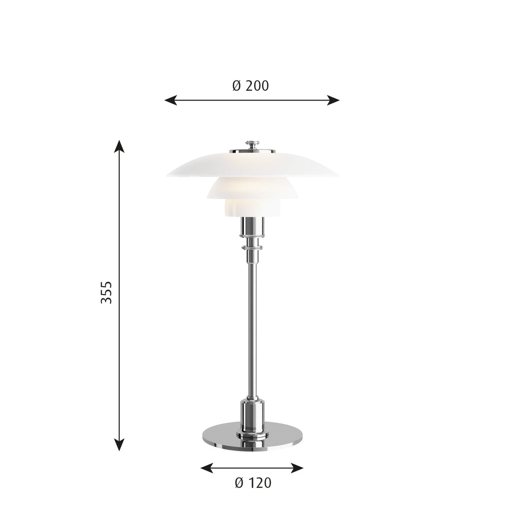 Louis Poulsen PH 2/1 Bordlampe Højglansforkromet