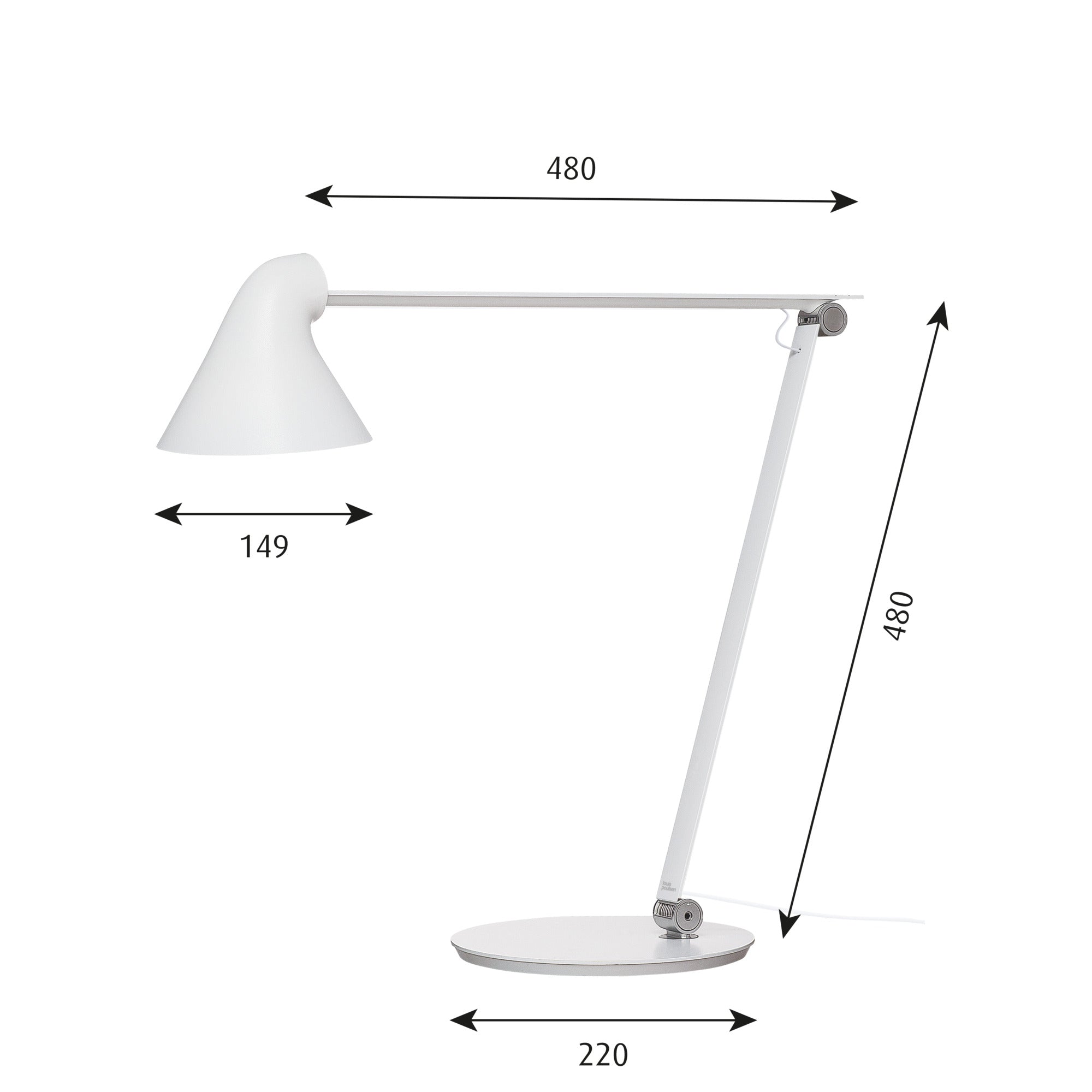 Louis Poulsen - NJP Bordlampe - Hvid