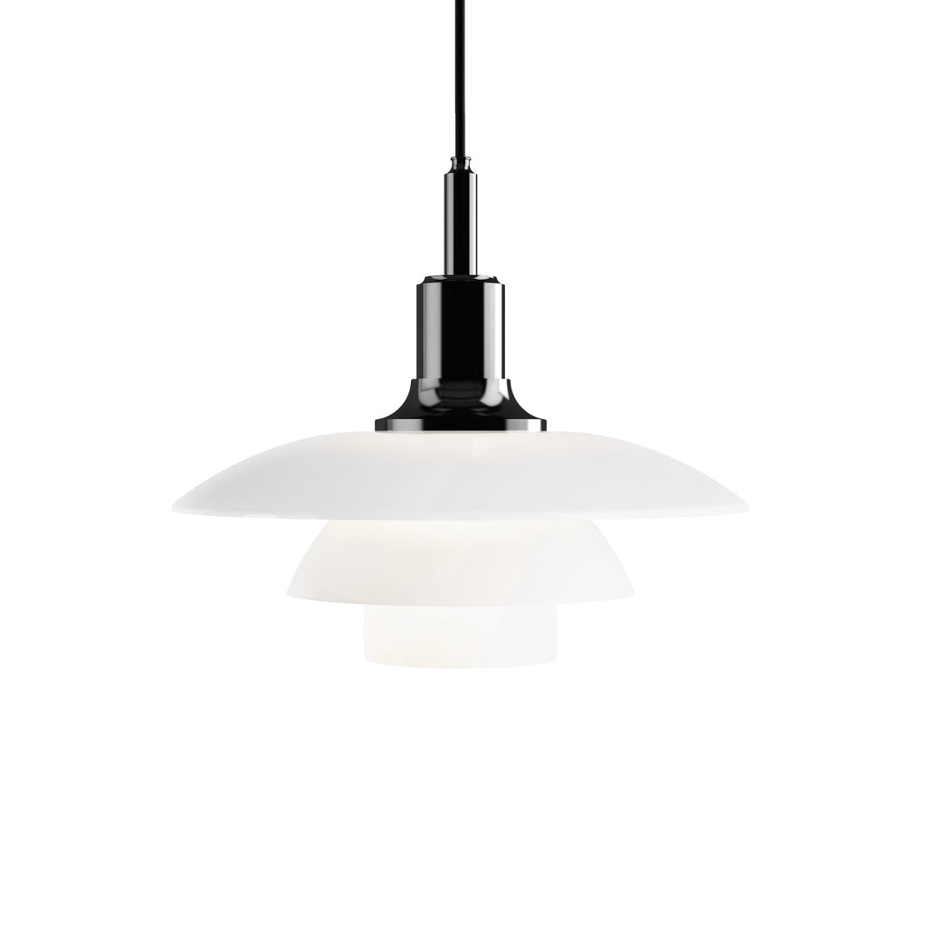 Louis Poulsen PH 3½-3 Glas Pendel Sort Metalliseret