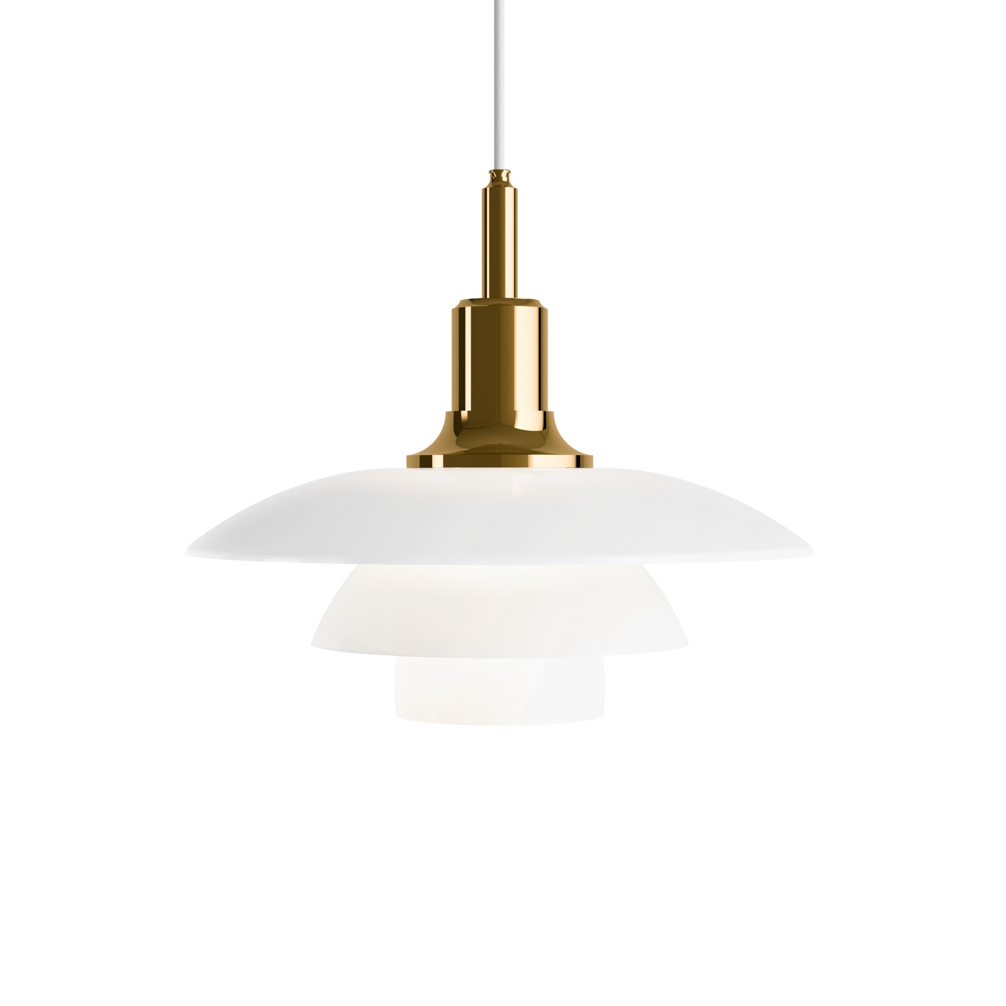 Louis Poulsen PH 3½-3 Glas Pendel Messing Metalliseret