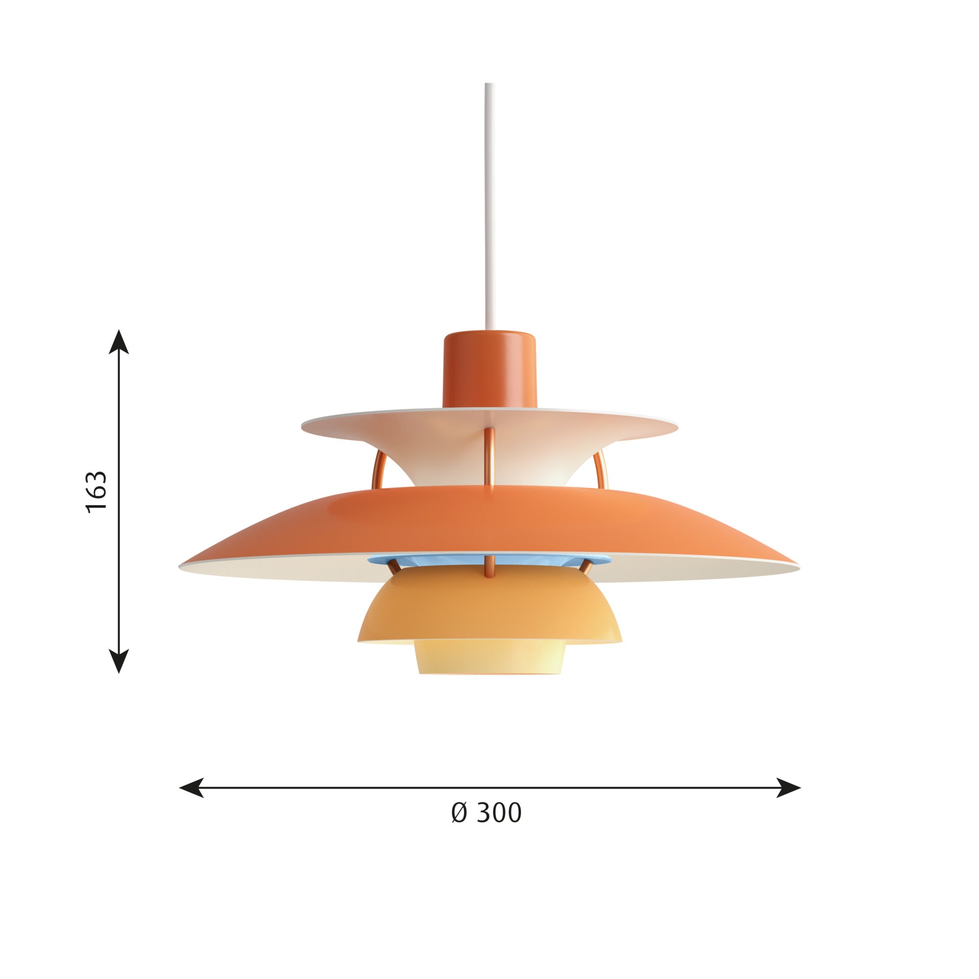 Louis Poulsen PH 5 Mini Pendel - Nuancer af Orange