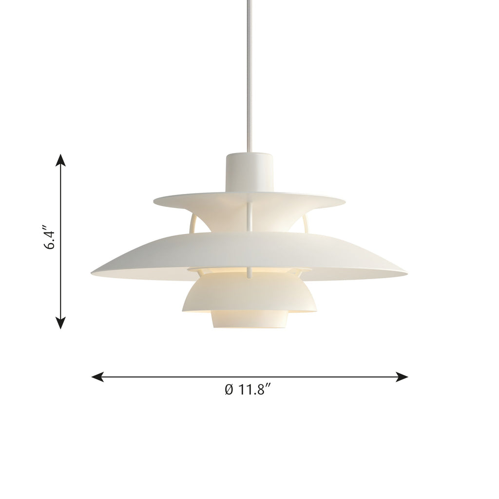 Louis Poulsen PH 5 Mini Pendel - Monokrom Hvid