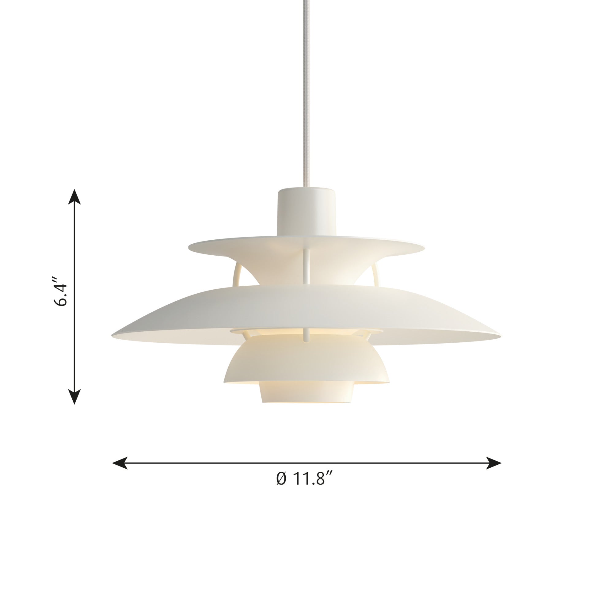 Louis Poulsen PH 5 Mini Pendel - Monokrom Hvid