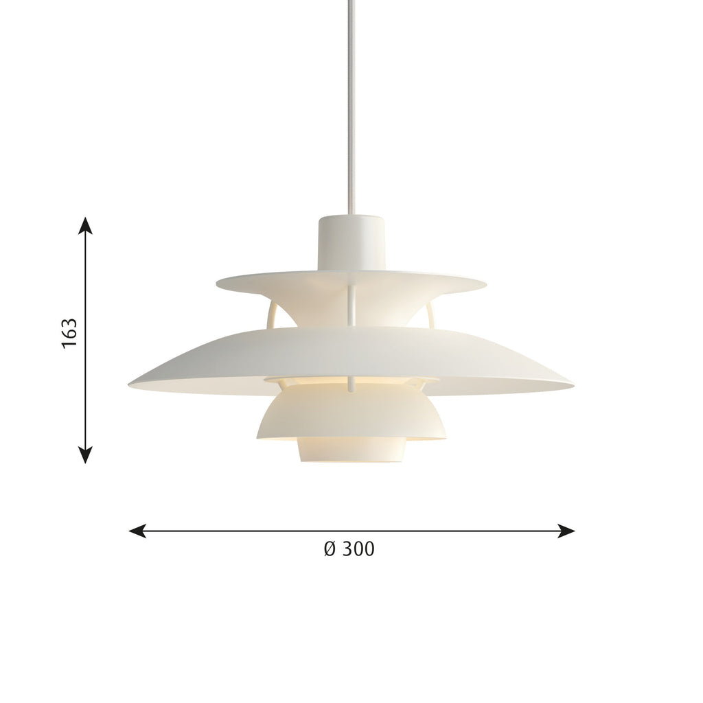 Louis Poulsen PH 5 Mini Pendel - Monokrom Hvid