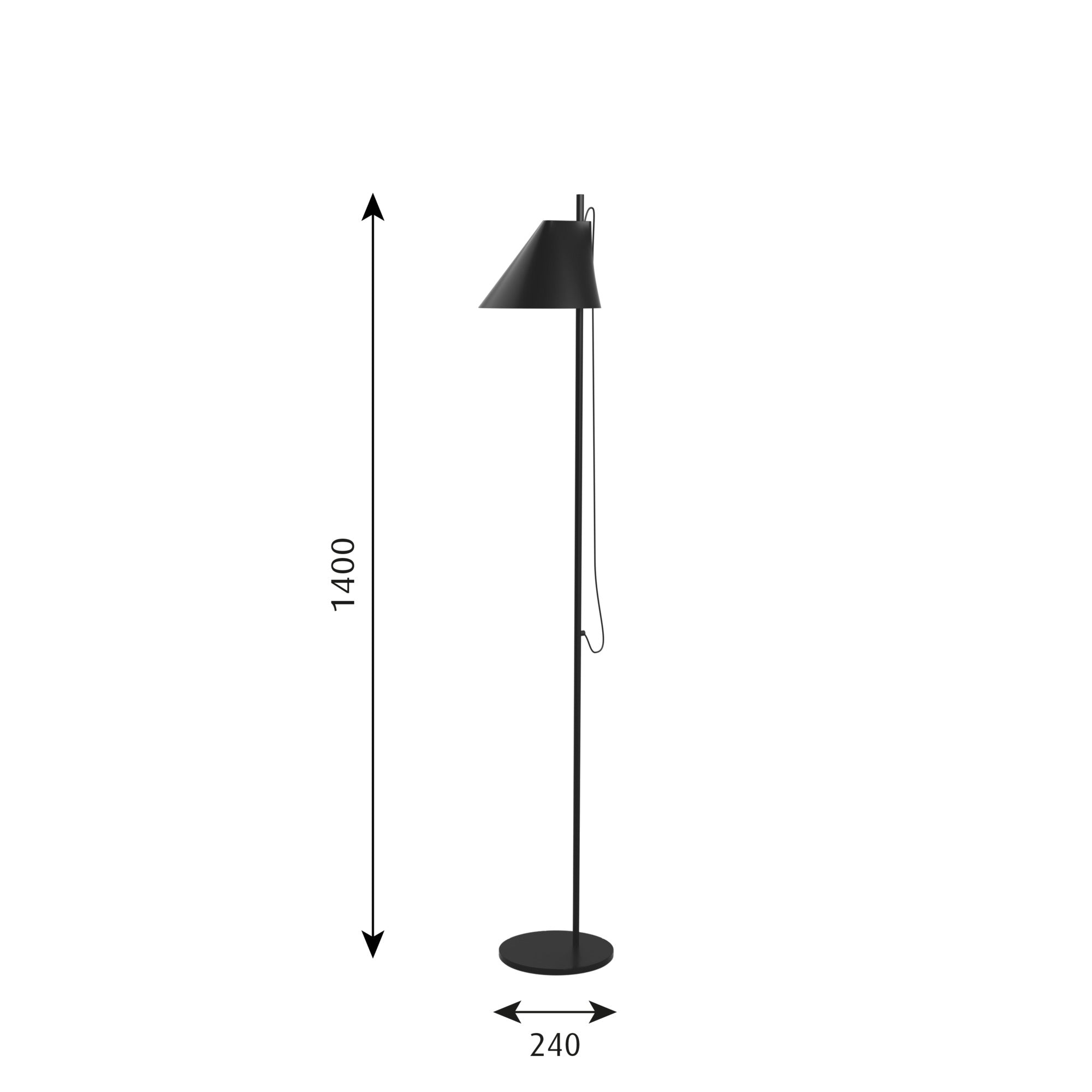 Louis Poulsen YUH Gulvlampe - Sort