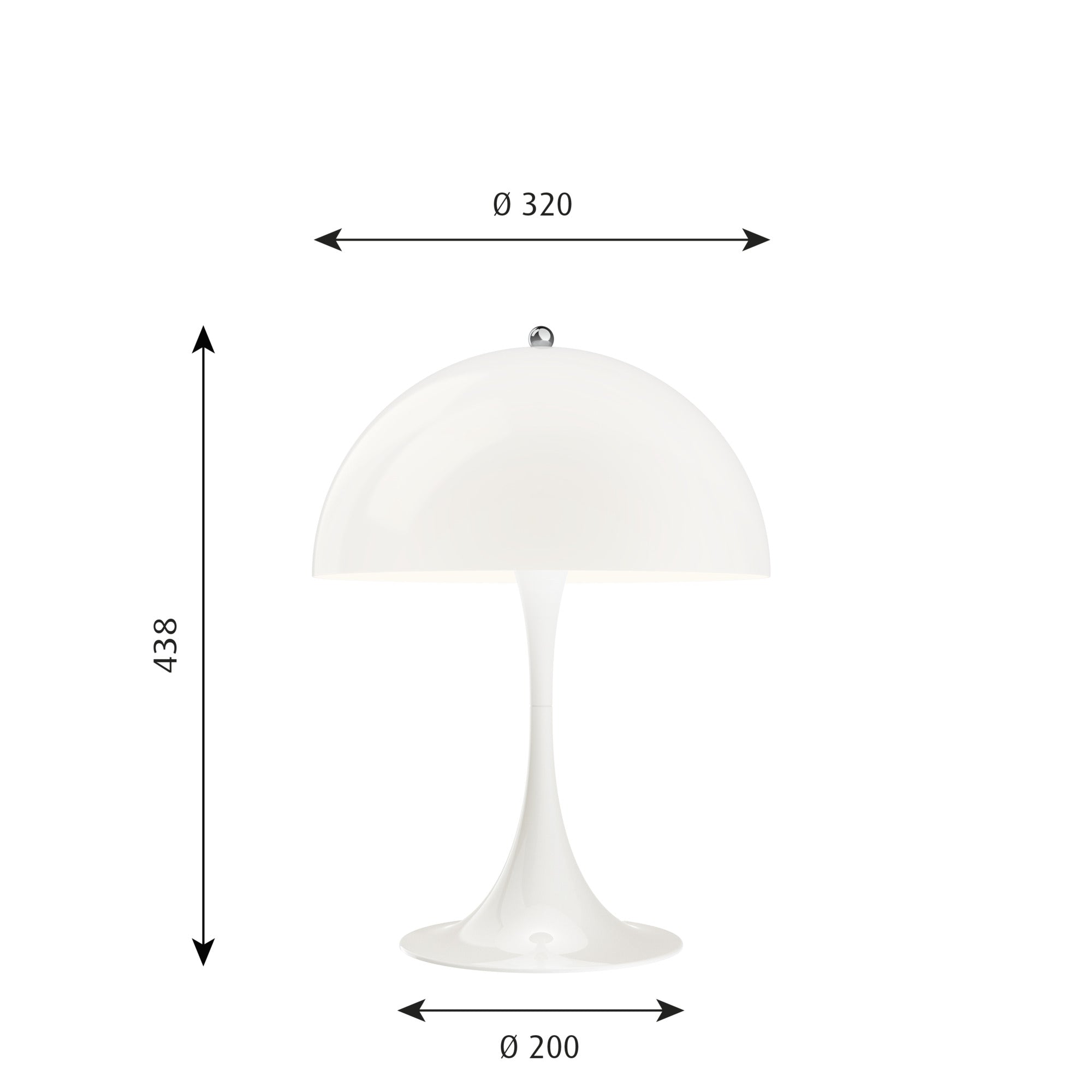 Louis Poulsen - Panthella 320 Bordlampe - Hvid Opalt Akryl