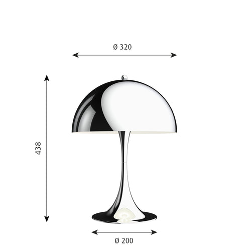 Louis Poulsen - Panthella 320 Bordlampe - Højglansforkromet