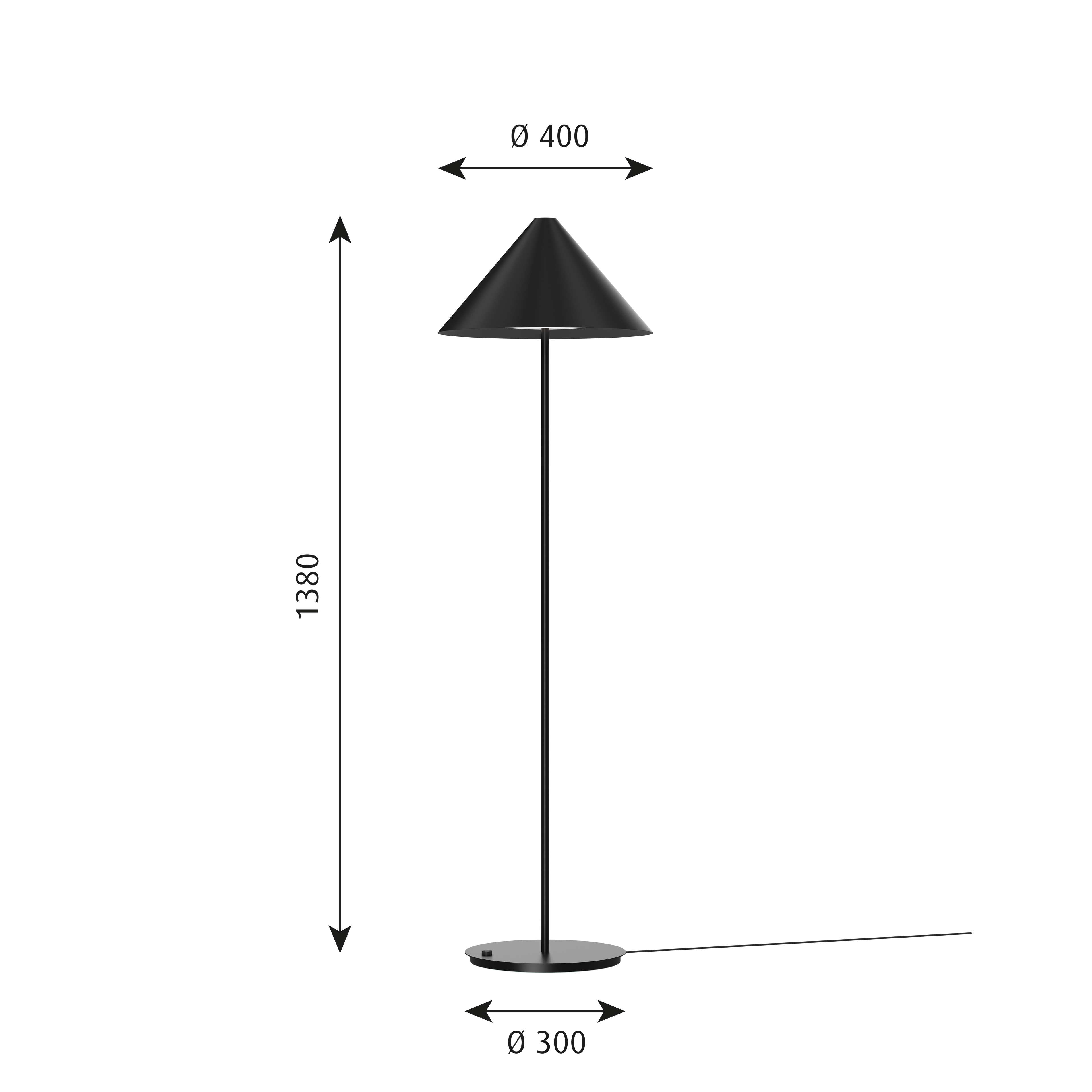 Louis Poulsen Keglen gulvlampe - Sort