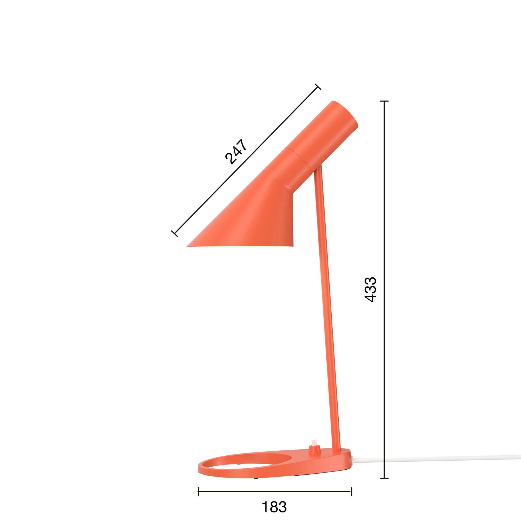 Louis Poulsen - AJ Mini Bordlampe - Electric Orange