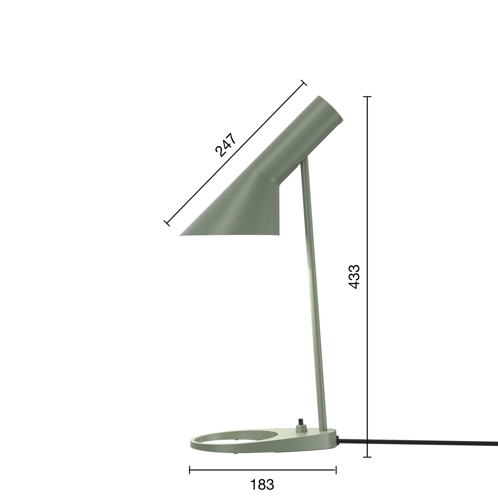 Louis Poulsen - AJ Mini Bordlampe - Lys Petroleum