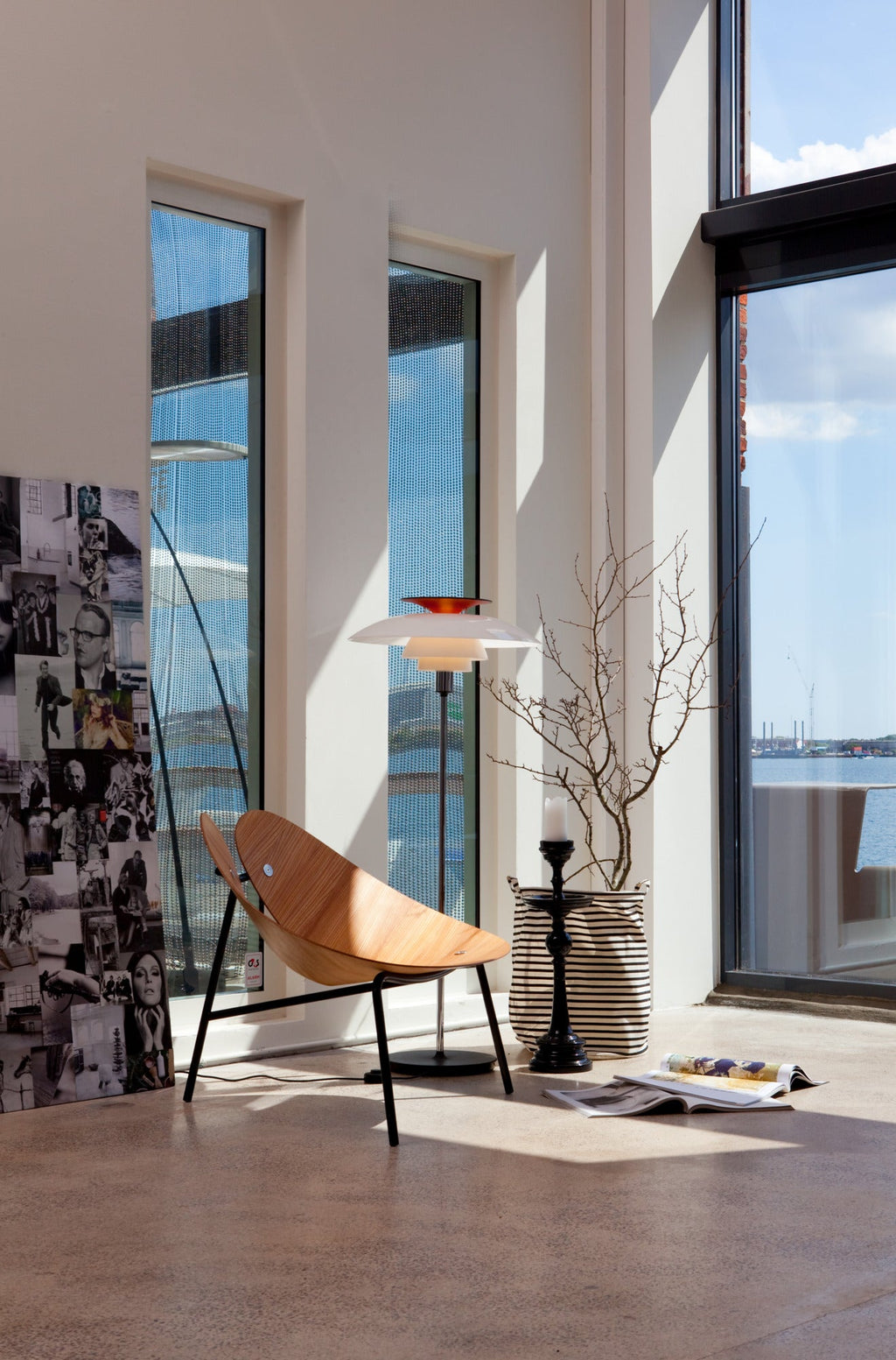Louis Poulsen - PH 80 Gulvlampe - Hvid Opal Akryl/Sort