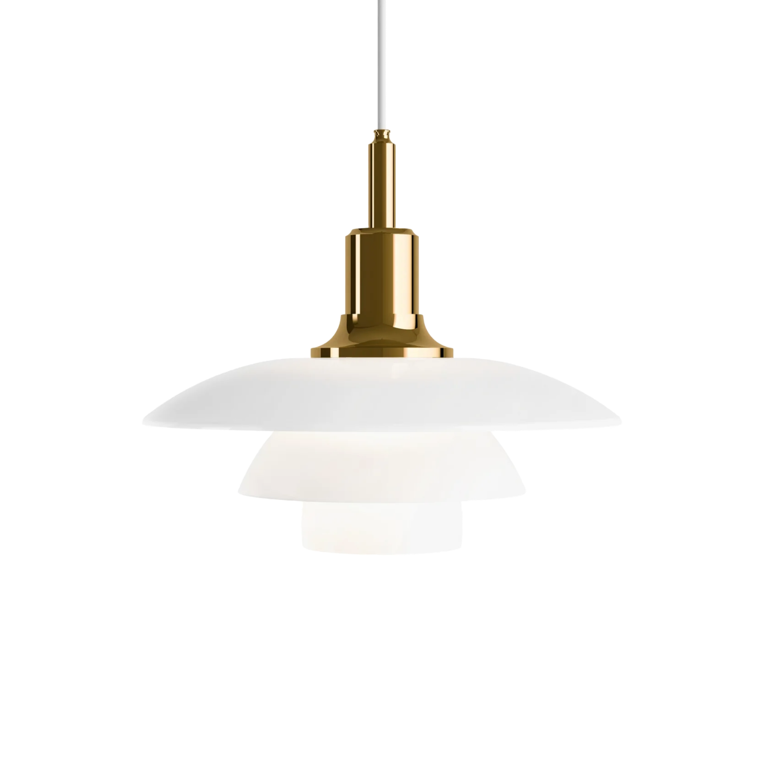 Louis Poulsen PH 3½-3 Glas Pendel Messing Metalliseret