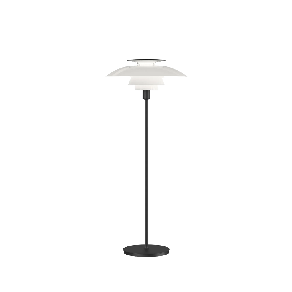Louis Poulsen - PH 80 Gulvlampe - Hvid Opal Akryl/Sort