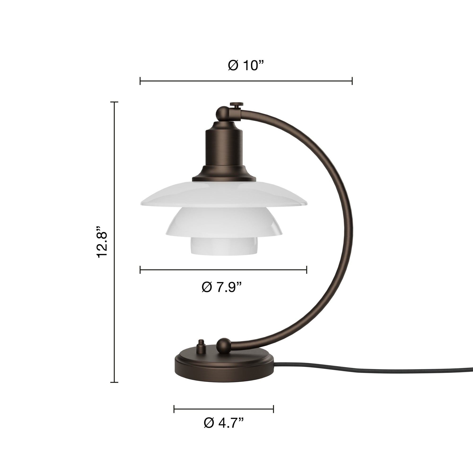 Louis PoulsenPH 2/2 Luna Aged Brass Opal Bordlampe