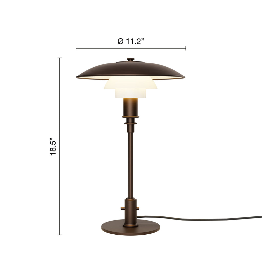 Louis Poulsen PH 3/2 bordlampe - aged brass/opal