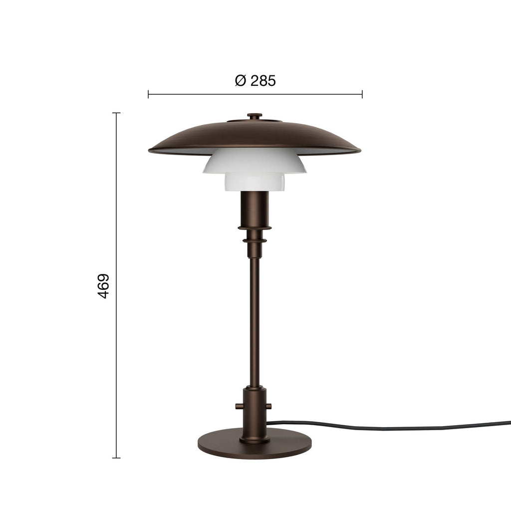 Louis Poulsen PH 3/2 bordlampe - aged brass/opal
