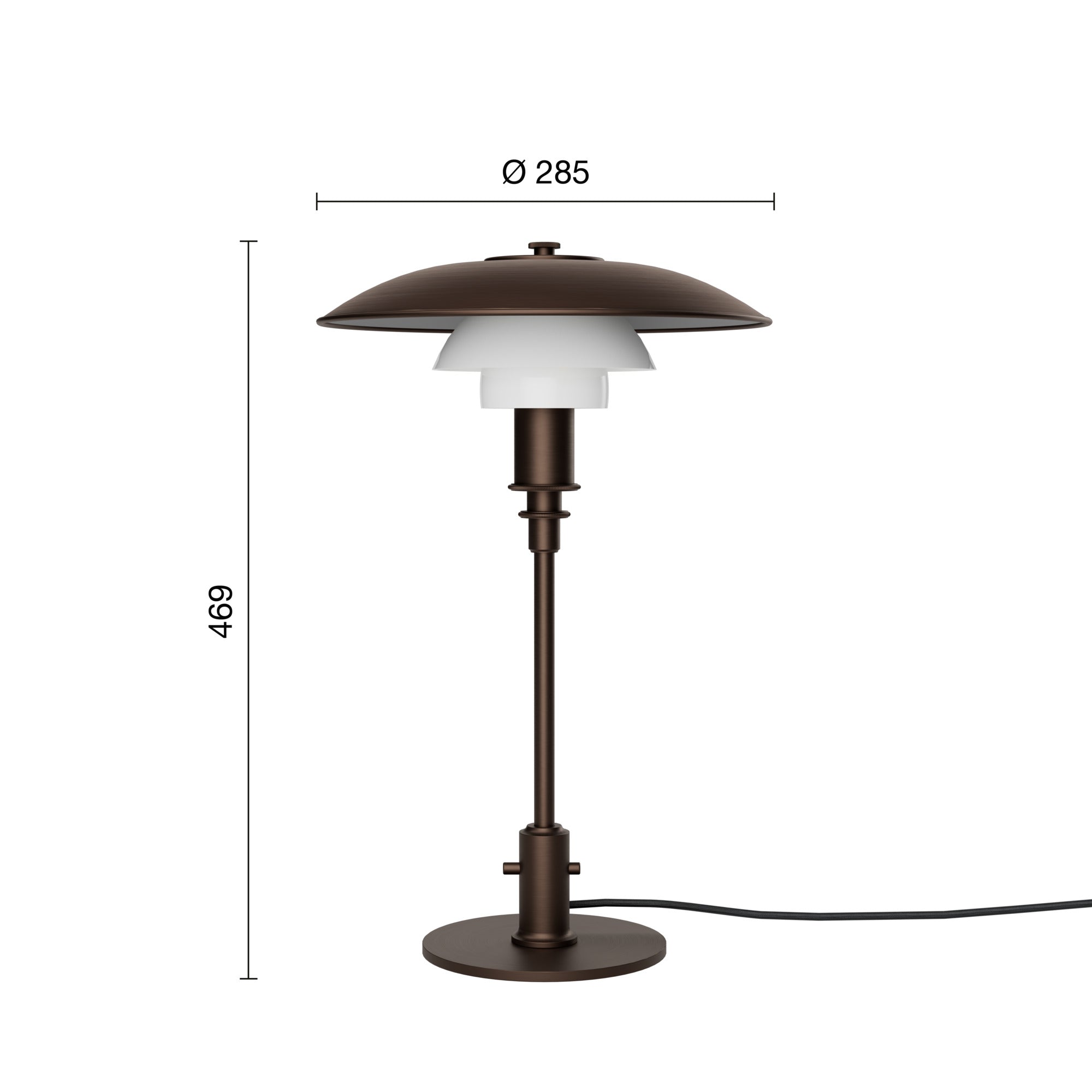 Louis Poulsen PH 3/2 bordlampe - aged brass/opal