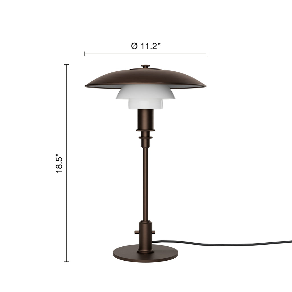 Louis Poulsen PH 3/2 bordlampe - aged brass/opal