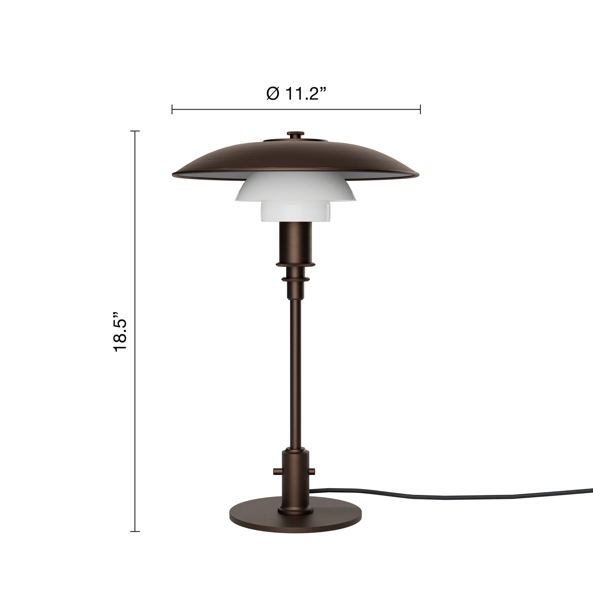 Louis Poulsen PH 3/2 bordlampe - aged brass/opal