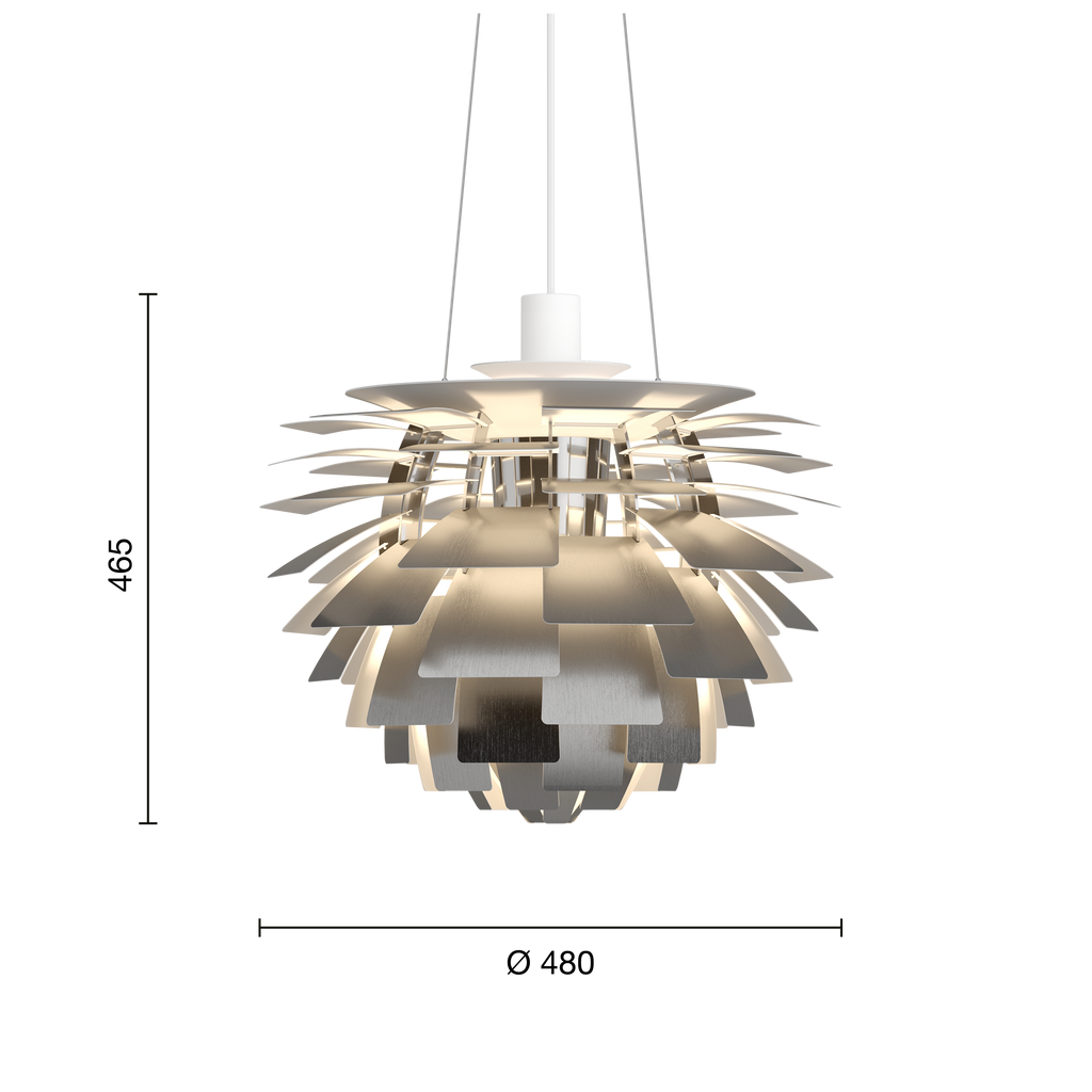 Louis Poulsen PH Artichoke Koglen - Ø480 - Børstet stål