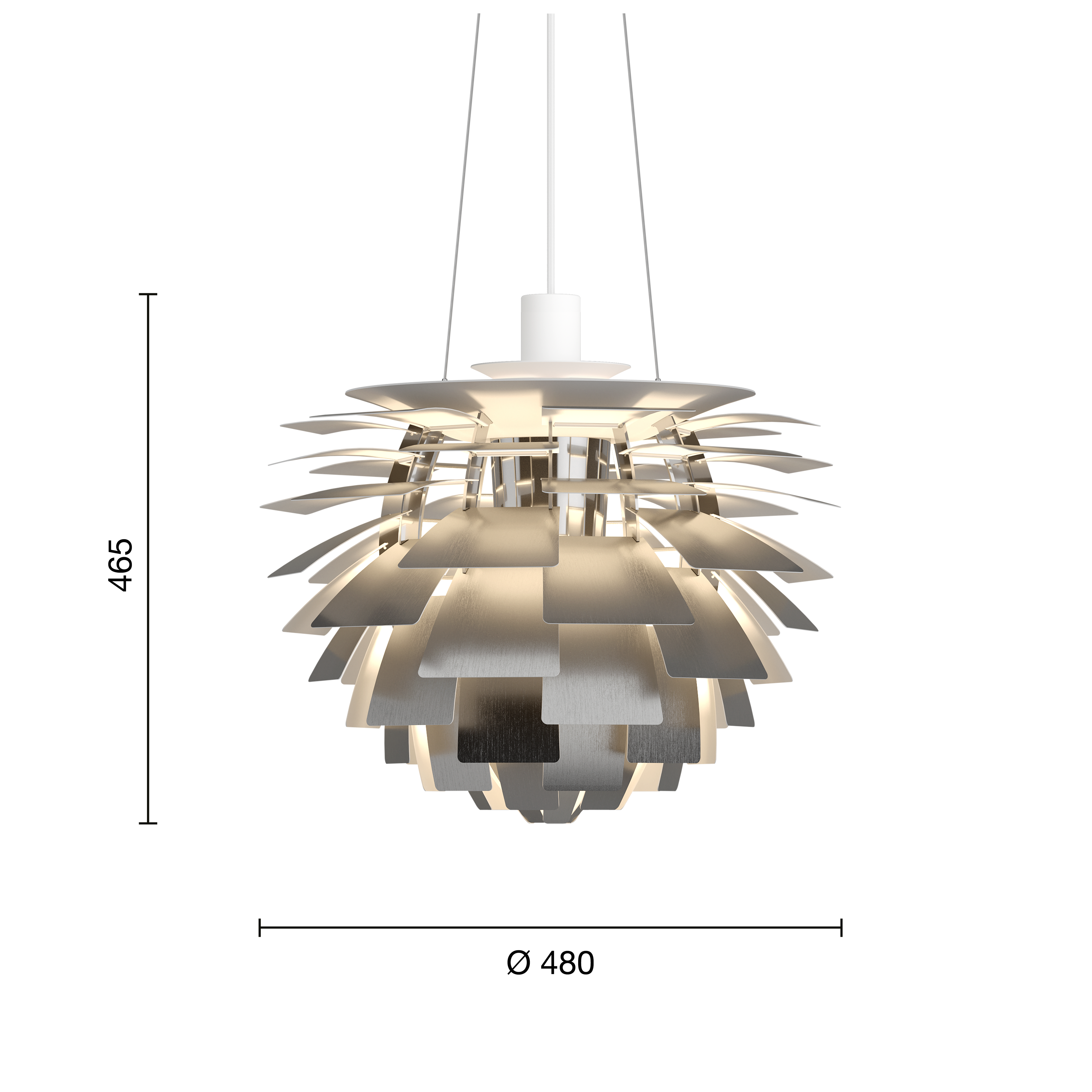 Louis Poulsen PH Artichoke Koglen - Ø480 - Børstet stål