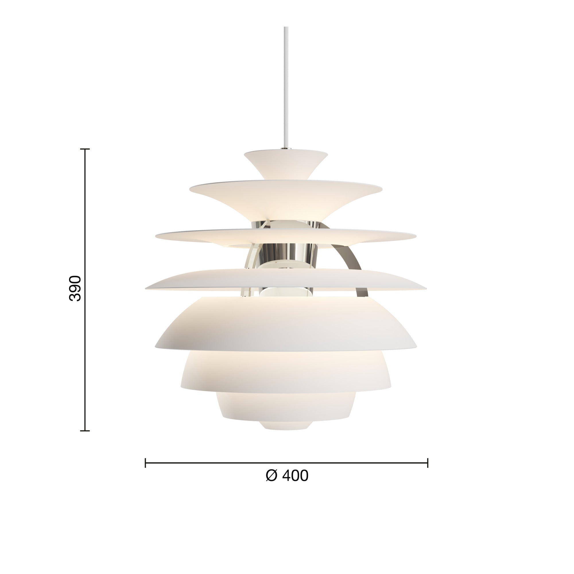 Louis Poulsen PH Snowball Soft White/High Lustre Chrome Plated