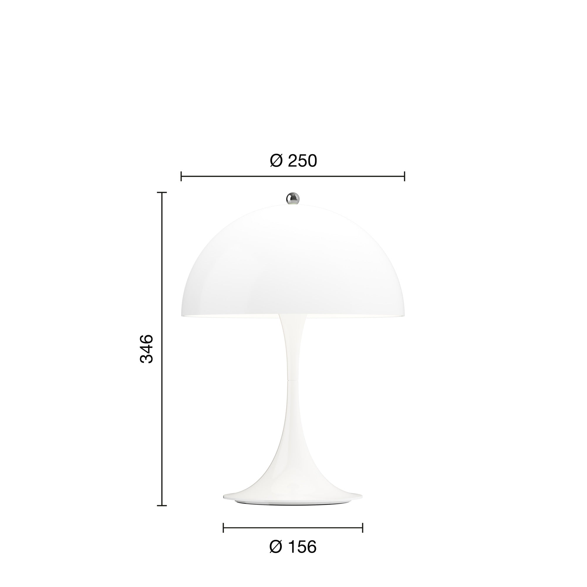 Louis Poulsen Panthella 250 Portable bordlampe - Opal Hvid