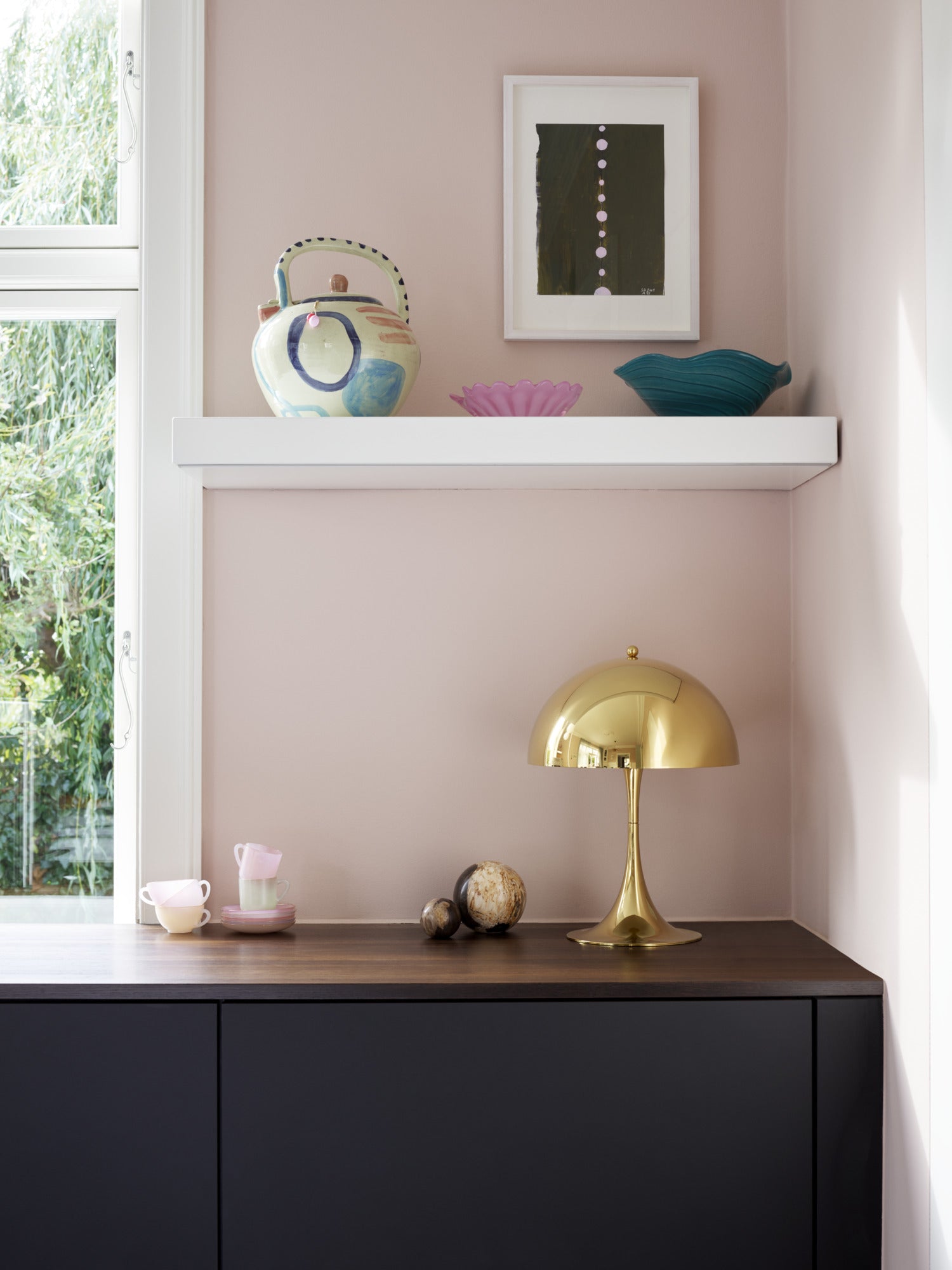 Louis Poulsen - Panthella 320 Bordlampe - Messing Metalliseret