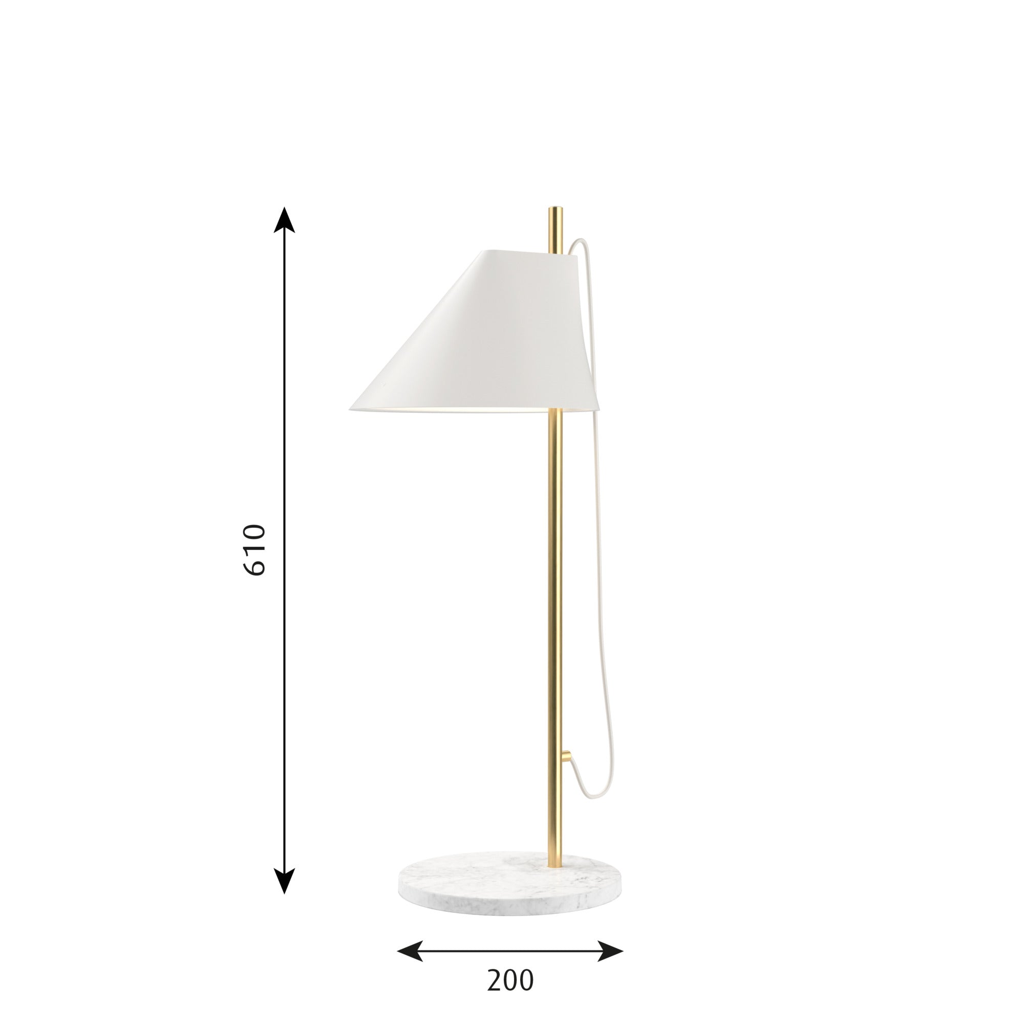 Louis Poulsen - YUH Bordlampe - Hvid Marmor Fod