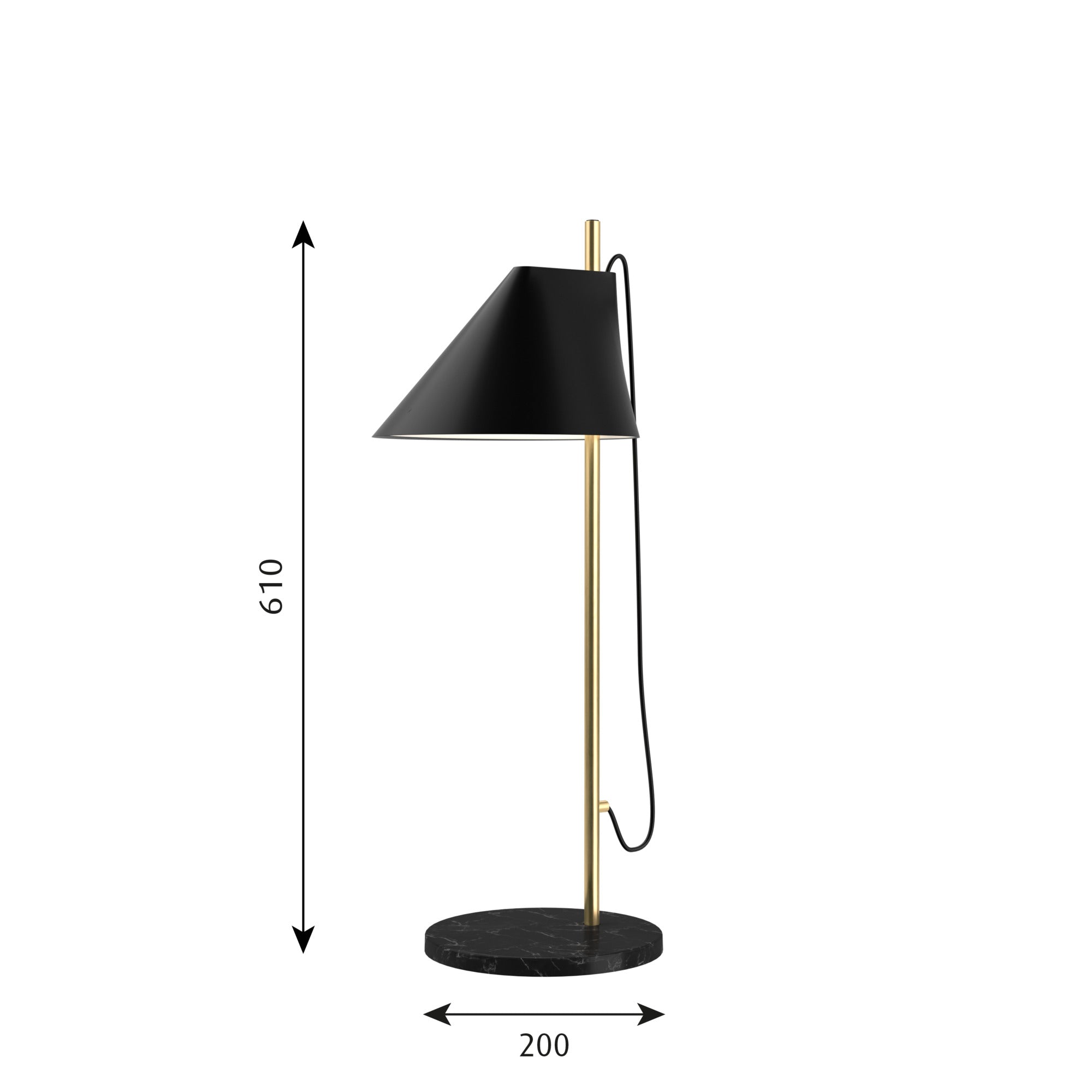 Louis Poulsen - YUH Bordlampe - Sort Marmor Fod