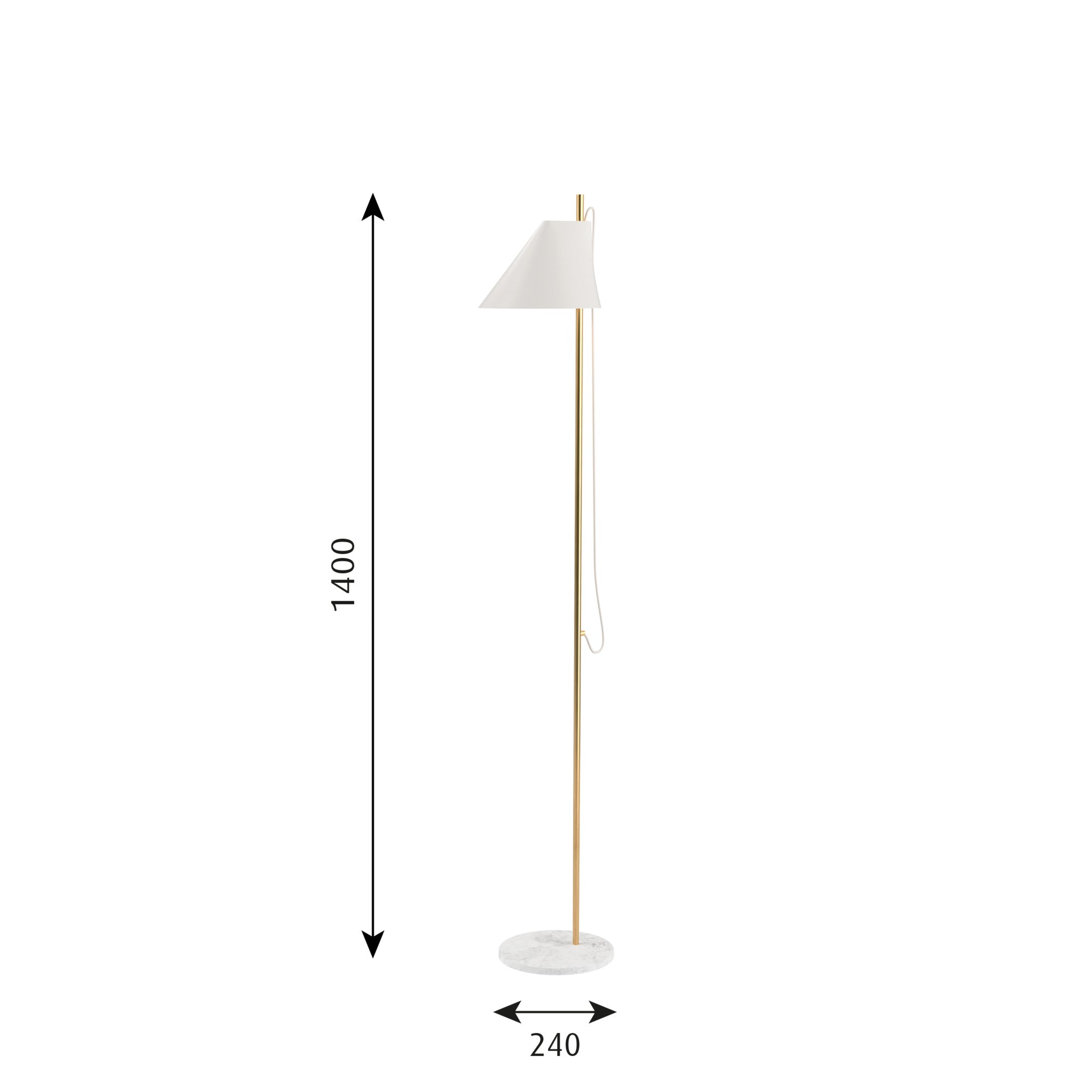 Louis Poulsen Yuh Gulvlampe - Hvid Marmor Fod
