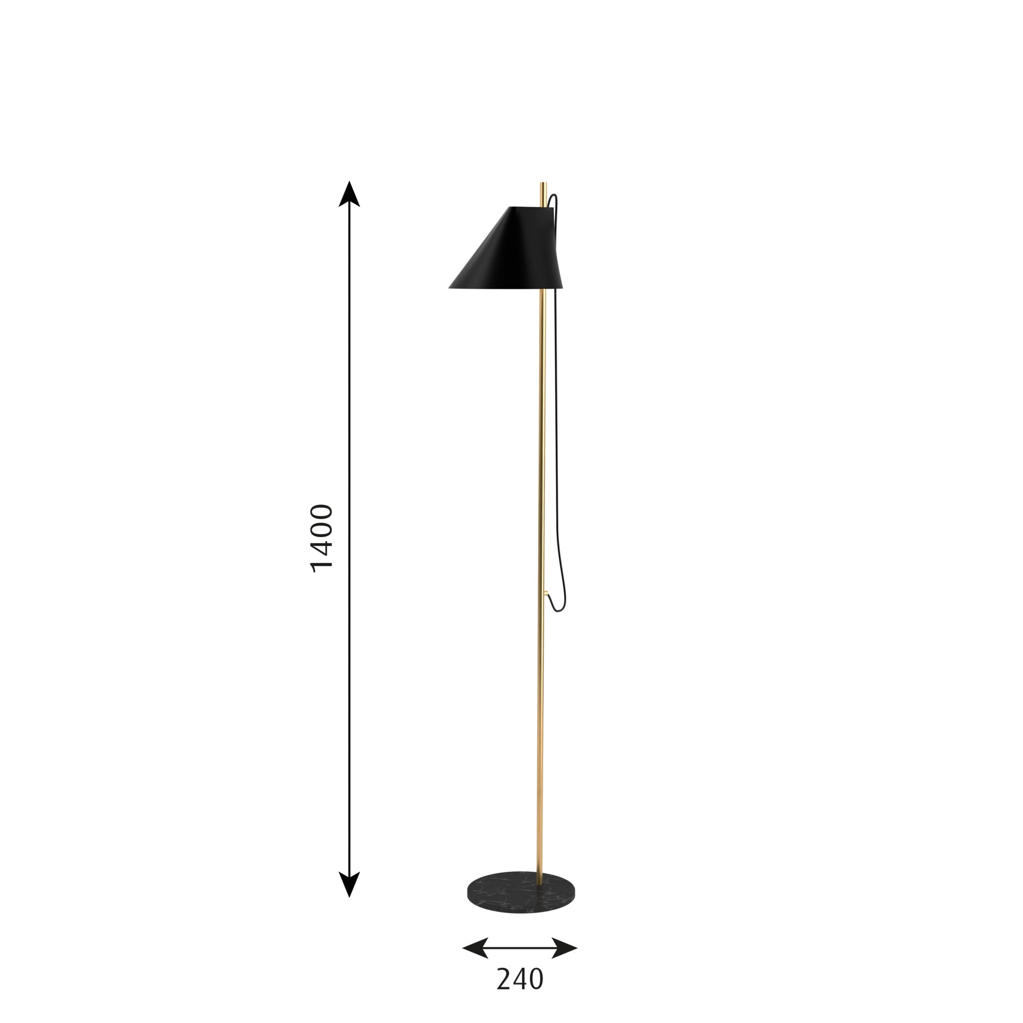 Louis Poulsen Yuh Gulvlampe - Sort Marmor Fod