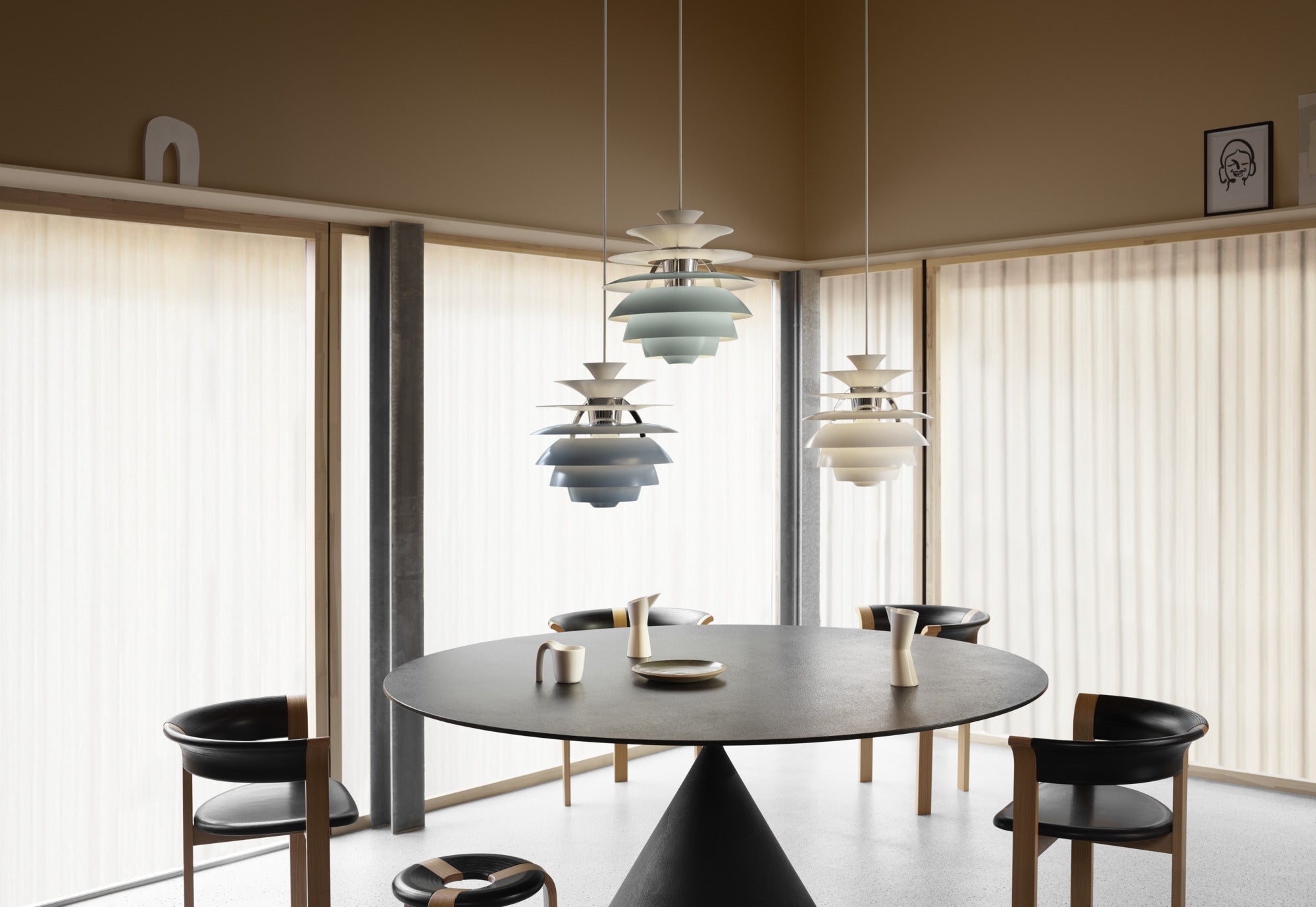 Louis Poulsen PH Snowball Dusty Blue/Brass Metallised
