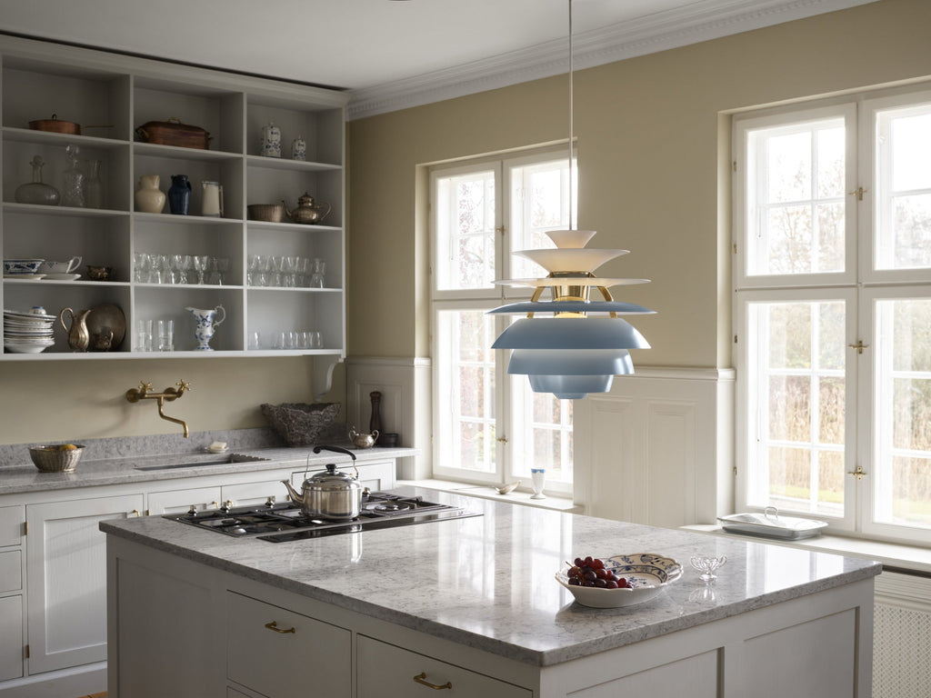 Louis Poulsen PH Snowball Dusty Blue/High Lustre Chrome Plated