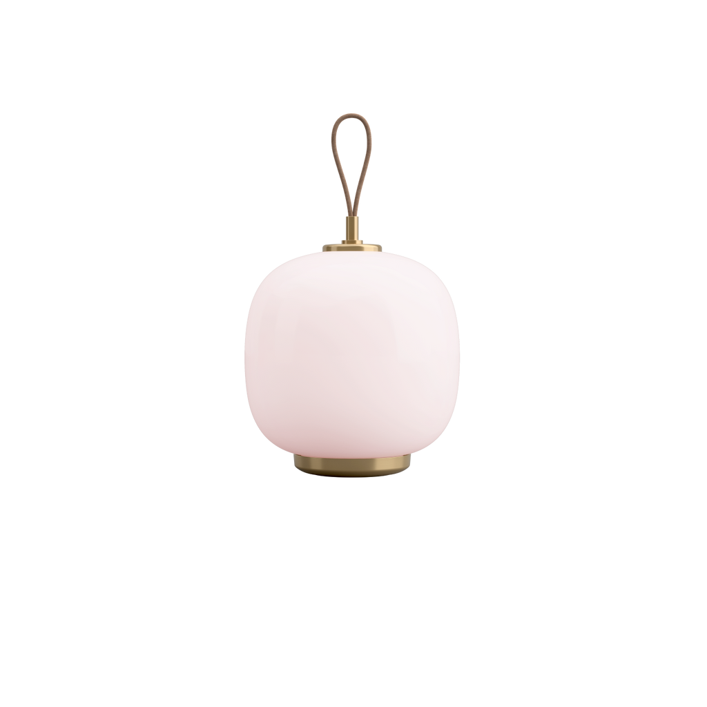 Louis Poulsen VL 45 Radiohus Genopladelig Bordlampe Messing/Rosa Glas