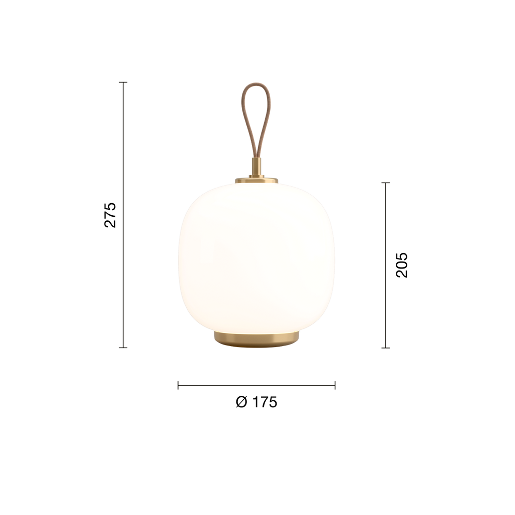 Louis Poulsen VL 45 Radiohus genopladelig Bordlampe Messing/Hvid Opal Glas