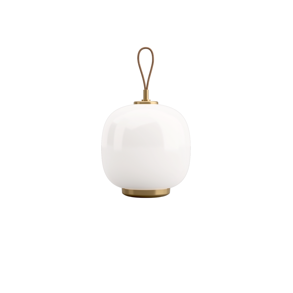 Louis Poulsen VL 45 Radiohus genopladelig Bordlampe Messing/Hvid Opal Glas