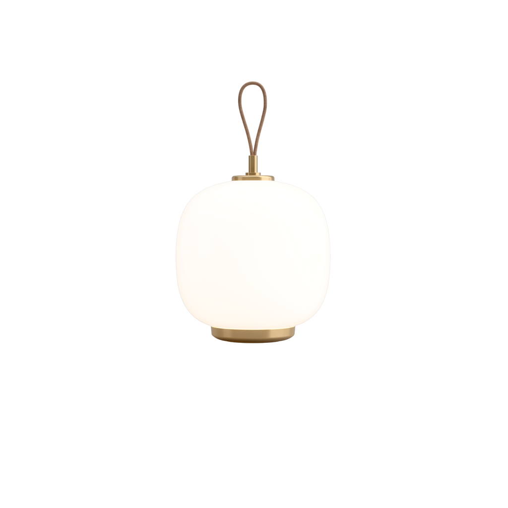 Louis Poulsen VL 45 Radiohus genopladelig Bordlampe Messing/Hvid Opal Glas