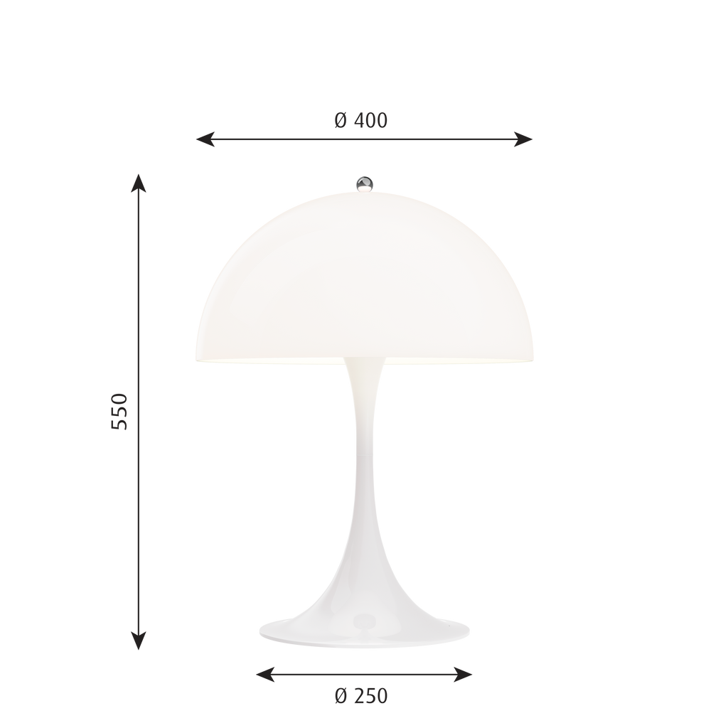 Louis Poulsen Panthella 400 Bordlampe - Hvid Opalt Akryl